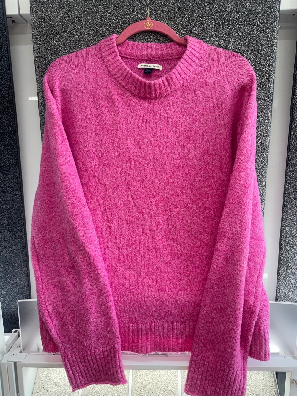 American Eagle Whoa So Soft Cozy Crewneck Sweater in Vibrant Pink